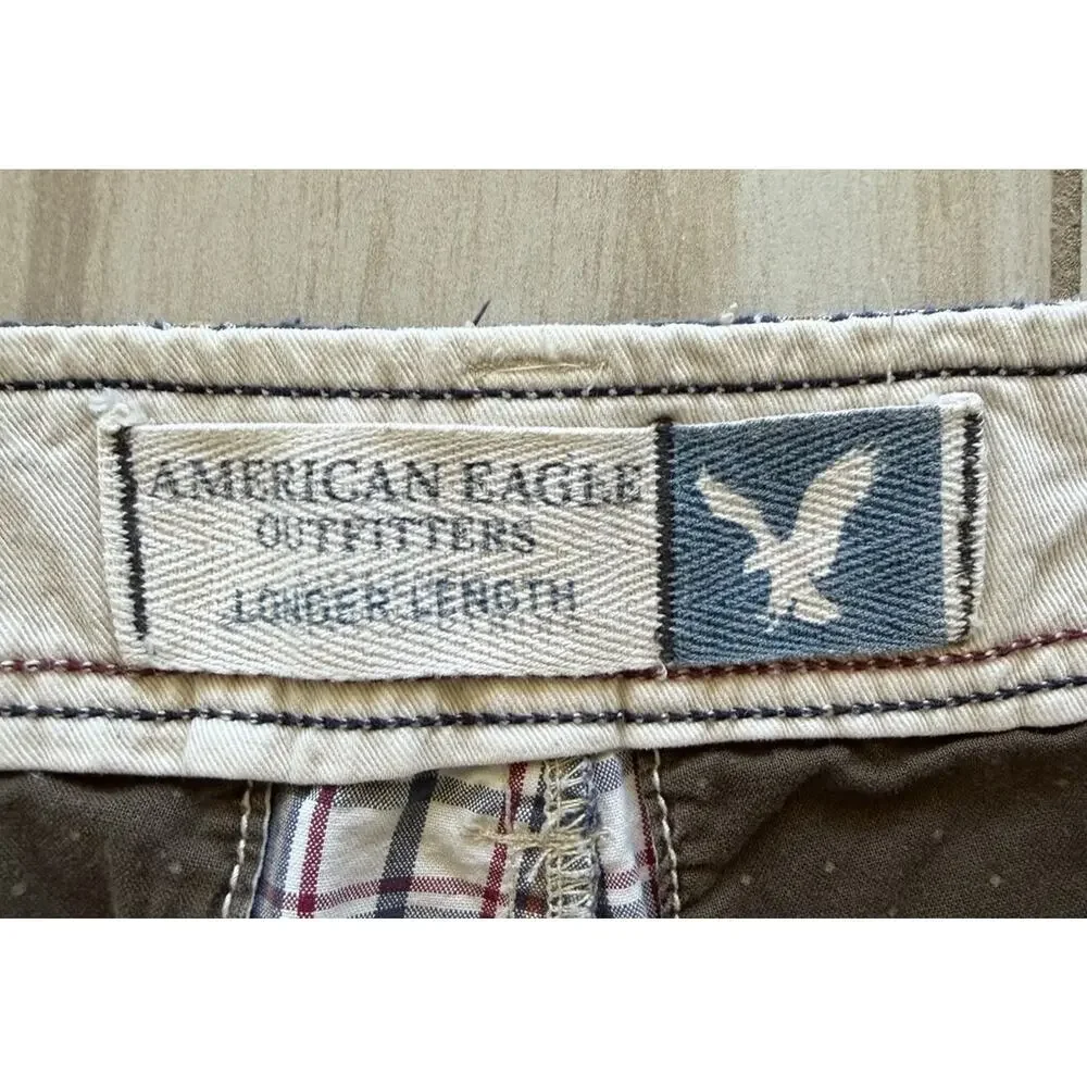 American Eagle Outfitters Mens Plaid Shorts Size 32 Flat Front Plaid 100% Cotton